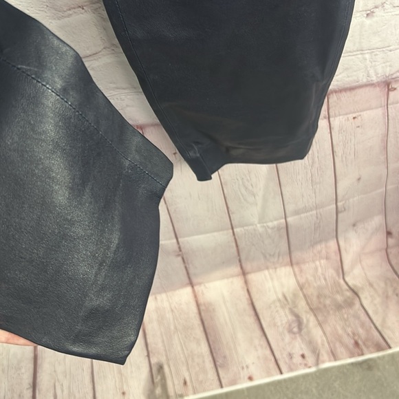 J. Crew Collections Full Leather ladies stunning pull on blue  pants size 16 - Picture 5 of 8